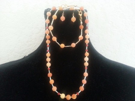 29. Oranje Agaat mat cracle met koraal