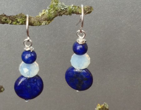 Lapis Lazuli/opalit oorbellen